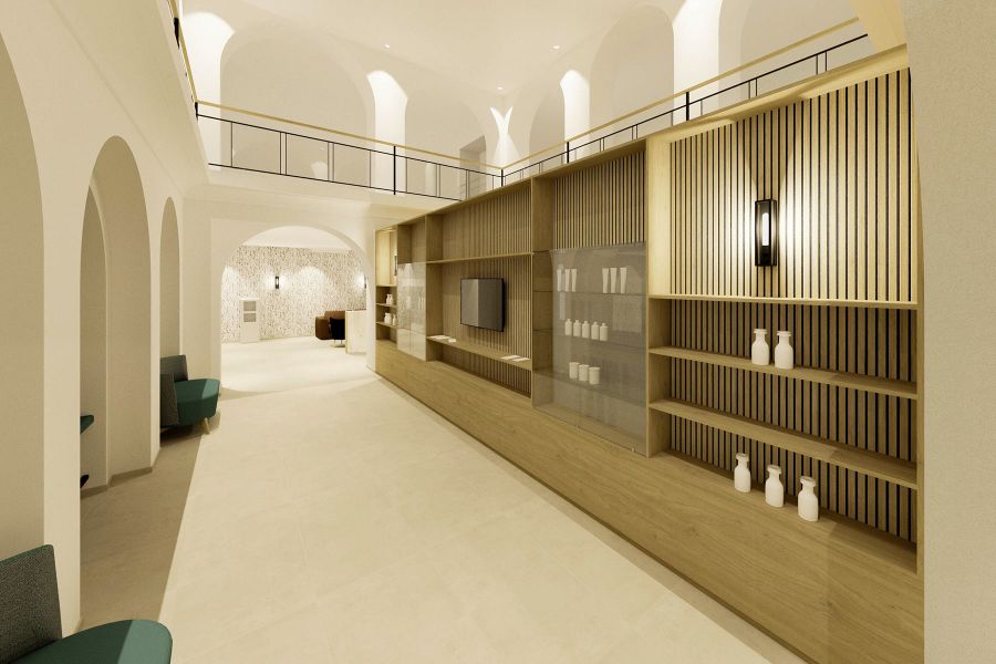Interior Design Ansicht Empfang Asklepios Klinik Schaufling